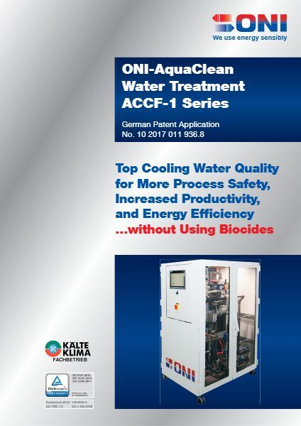 Cover of the ONI AquaClean brochure