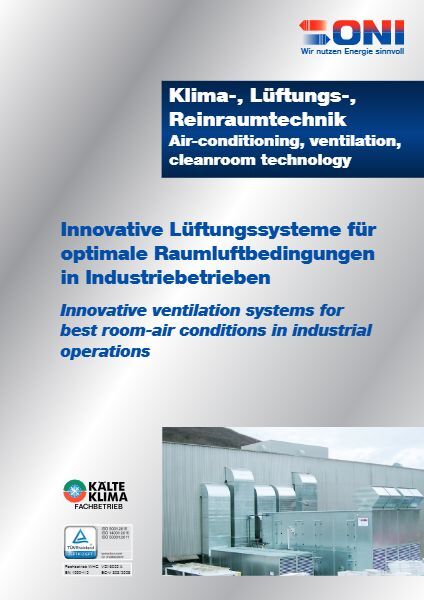 Cover of the ONI ventilation systems brochure