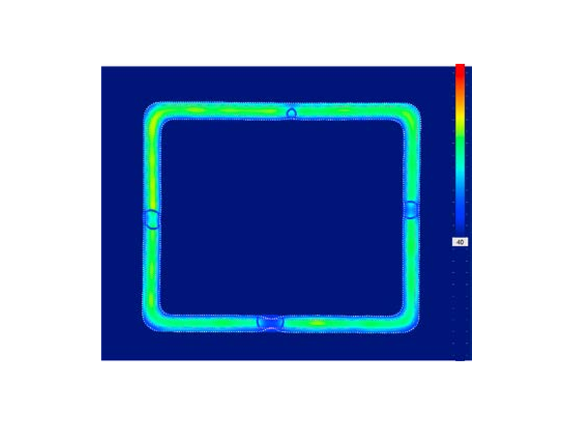 Heat map of a weld seam captured with LPKF TherMoPro